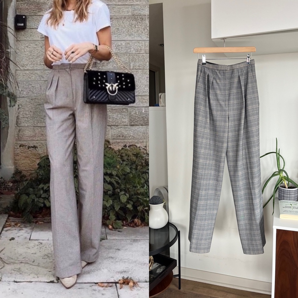 Aritzia Babaton Rosemarie Wide Leg new Houndstooth Business Formal Casual Pant